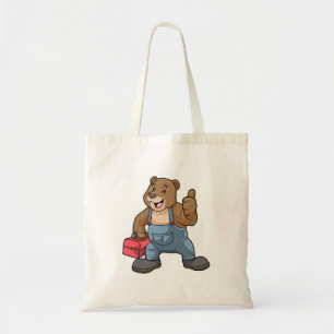 Tote Bag Ours comme artisan avec boîte à outils