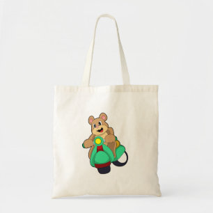 Tote Bag Ours comme Biker avec Scooter.PNG