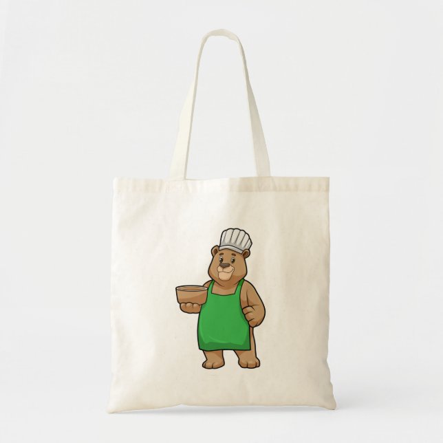 Tote Bag Ours comme cuire avec tablier de Cuisine et Bowl (Devant)