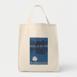 Tote Bag Ours dans le clair de lune - Baker de bâti,