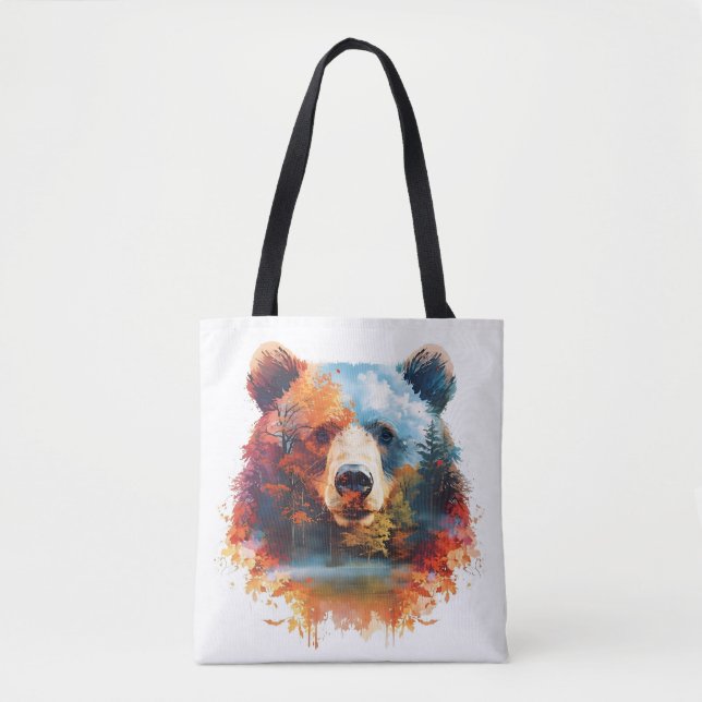 Tote Bag Ours dans une forêt d'automne (Devant)