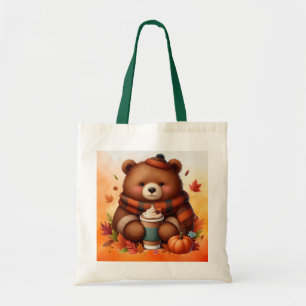 Tote Bag Ours d'automne rustique/vintage