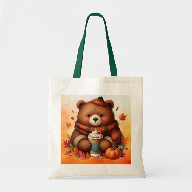 Tote Bag Ours d'automne rustique/vintage (Devant)