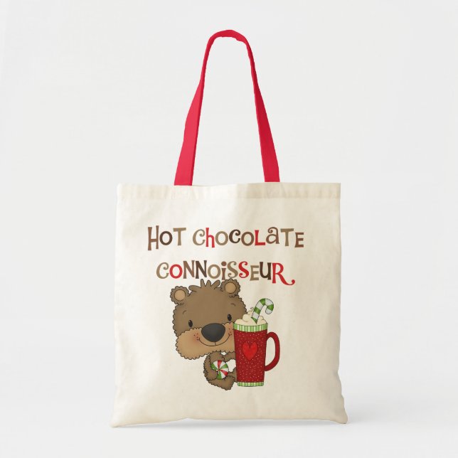 Tote Bag Ours de garçon de connaisseur de chocolat chaud (Devant)