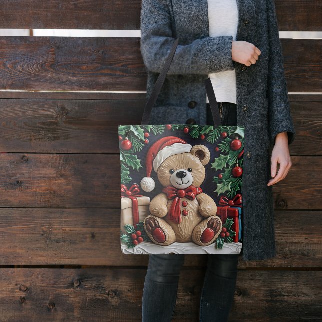 Tote Bag Ours de Noël et cadeaux (Créateur téléchargé)