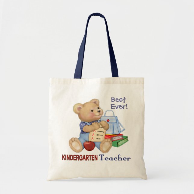 Tote Bag Ours d'école - Enseignant de jardin d'enfants (Devant)