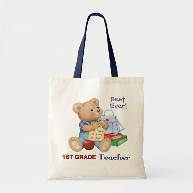 Tote Bag Ours d'école - Enseignant de première année (Devant)