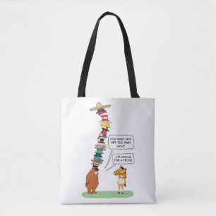 Tote Bag Ours drôle utilisant beaucoup de casquettes