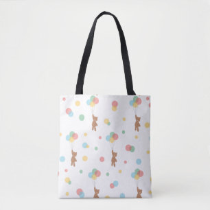 Tote Bag Ours en peluche avec ballons