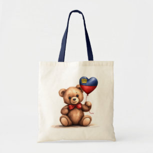 Tote Bag ours en peluche & ballon avec drapeau du Liechtens