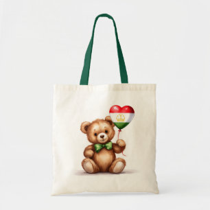 Tote Bag ours en peluche & ballon avec drapeau du Tadjikist