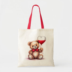 Tote Bag ours en peluche & ballon avec le drapeau polonais.