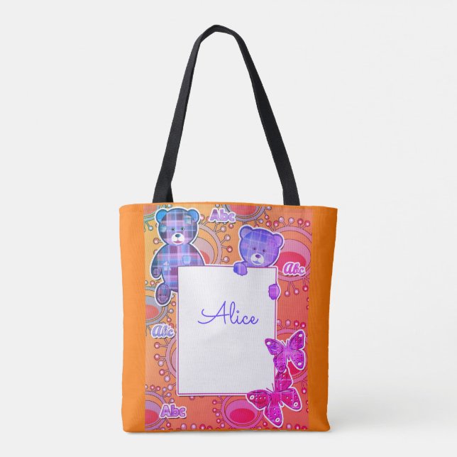 Tote Bag ours en peluche, bébé (Dos)