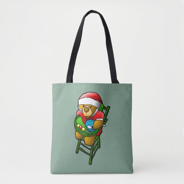 Tote Bag Ours en peluche de Noël (Devant)