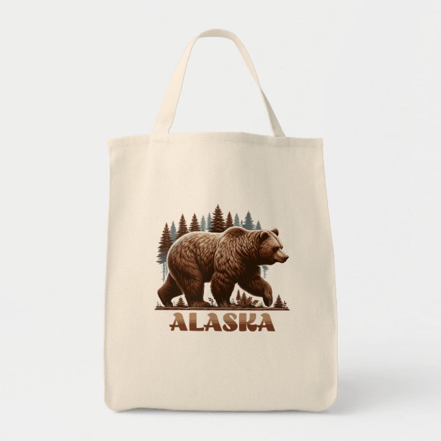 Tote Bag Ours grizzli de l'Alaska (Devant)