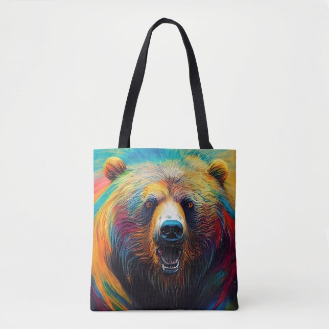 Tote Bag Ours Grizzly Animal Discovery Aventure Nature Pla (Devant)