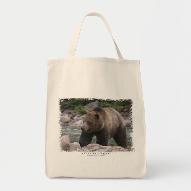 Tote Bag Ours grizzly - Pastels (Devant)