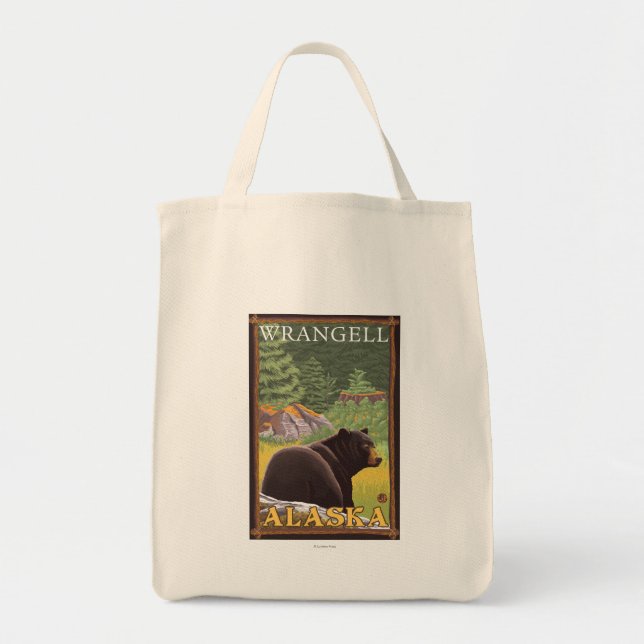 Tote Bag Ours noir en forêt - Wrangell, Alaska (Devant)