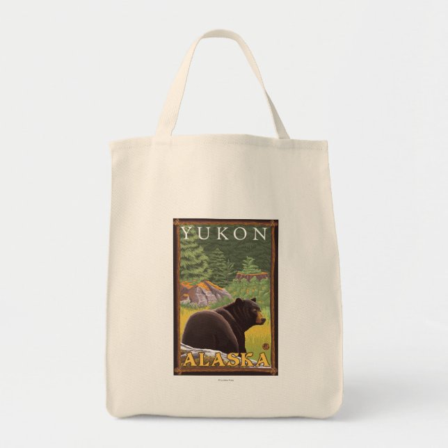 Tote Bag Ours noir en forêt - Yukon, Alaska (Devant)