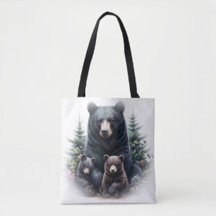Tote Bag Ours Noirs Au Milieu De La Forêt