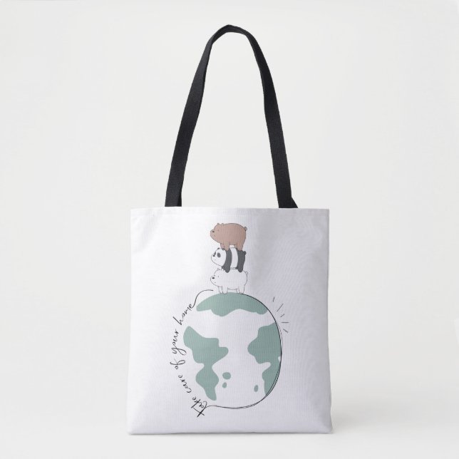Tote Bag Ours nus - Prenez soin de votre maison (Devant)