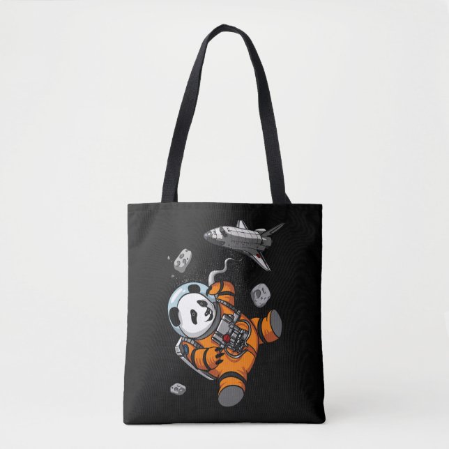 Tote Bag Ours Panda Astronaute Spatial Animal Drôle (Devant)
