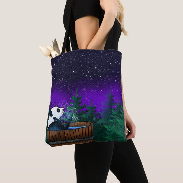 Tote Bag Ours panda au bain   (De près)