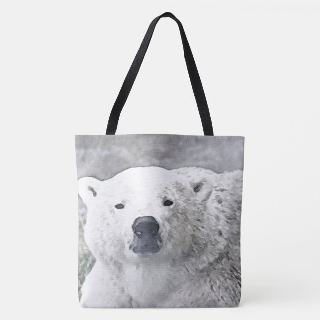 Tote Bag Ours polaire aquarelle (Devant)