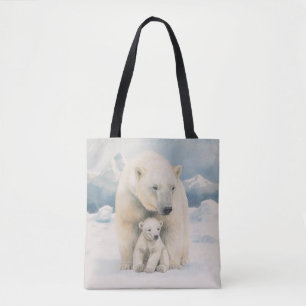 Tote Bag Ours polaire et ourson Élégance arctique