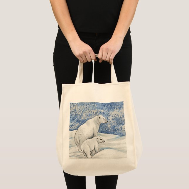 Tote Bag Ours polaires de neige (Devant (produit))