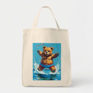 Tote Bag Ours sauvage Vintage Pool d'été