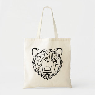 Tote Bag Ours tribal noir et blanc