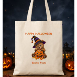 Tote Bag Ourson avec bonbons Halloween personnalisé