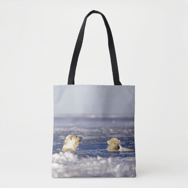 Tote Bag Oursons polaires jouant (Devant)