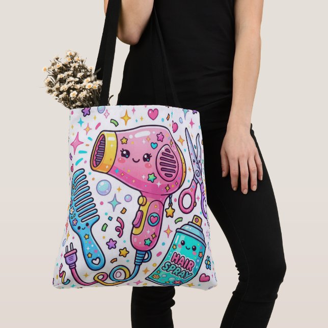 Tote Bag Outils de coiffeur mignons (De près)