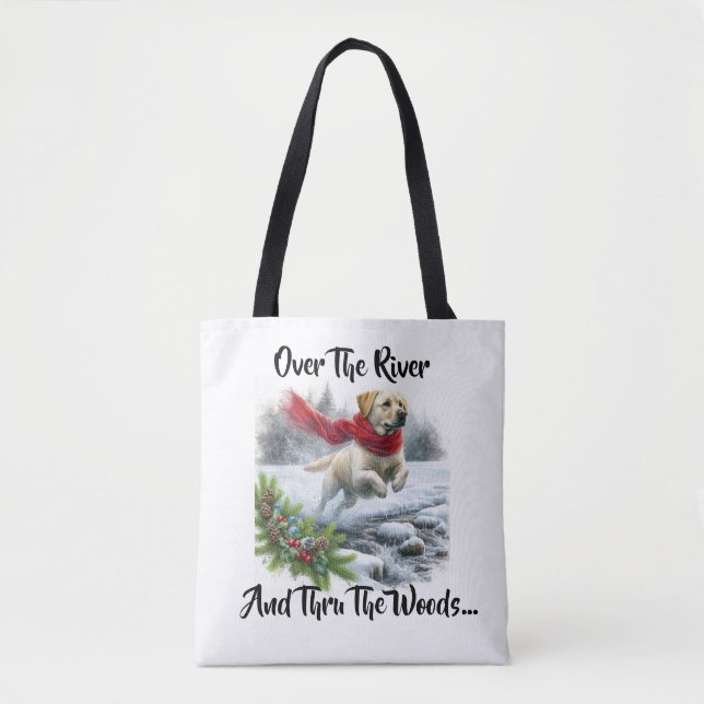 Tote Bag Over The River Labrador Retriever Christmas Tote (Devant)