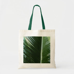Tote Bag Overlapping Palm Fronds Tropical Green Abstract