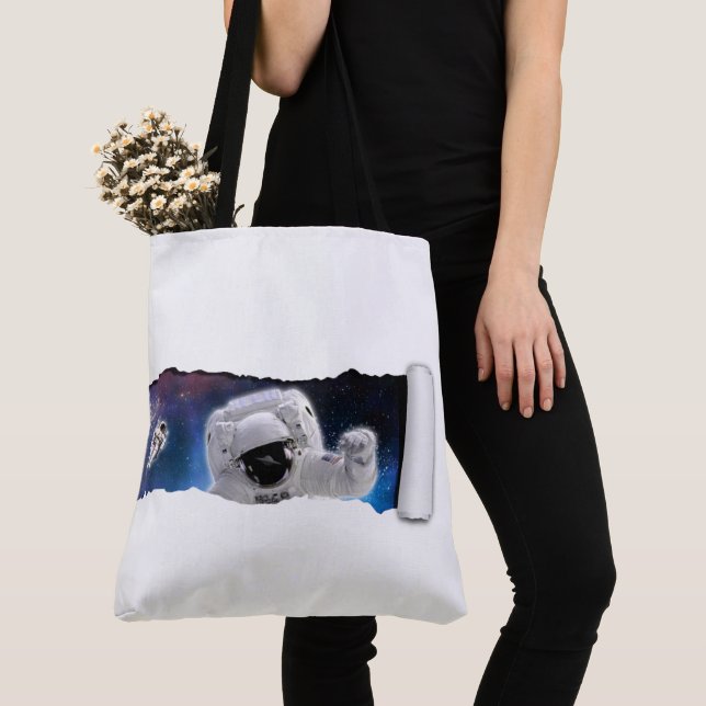 Tote Bag OVNI dans l'espace - Rencontre des Aliens astronau (De près)