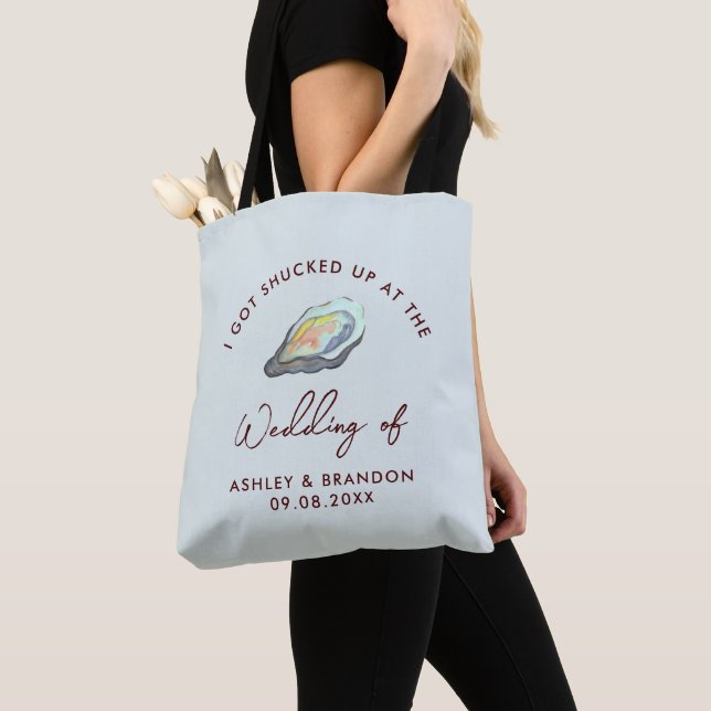 Tote Bag Oyster I Got Shucked Up Wedding Favor (De près)