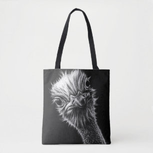 Tote Bag Ozzie Ostrich noir et blanc