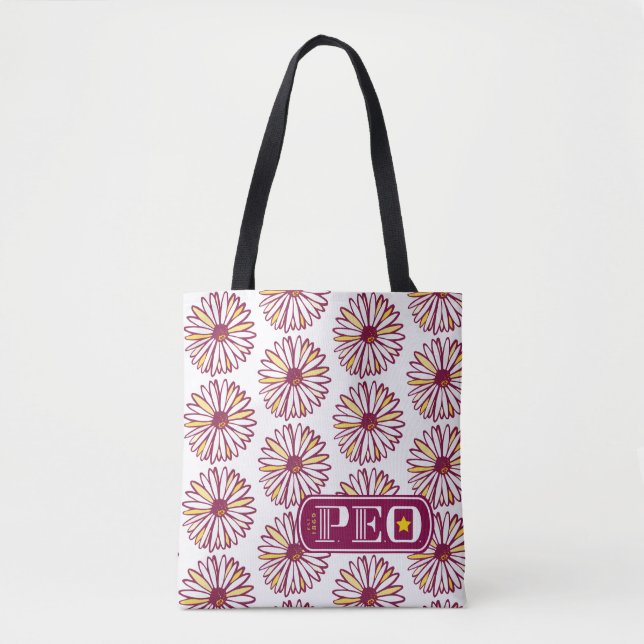 Tote Bag P.E.O. Imprimerie complète de Marguerite Daisy (Devant)