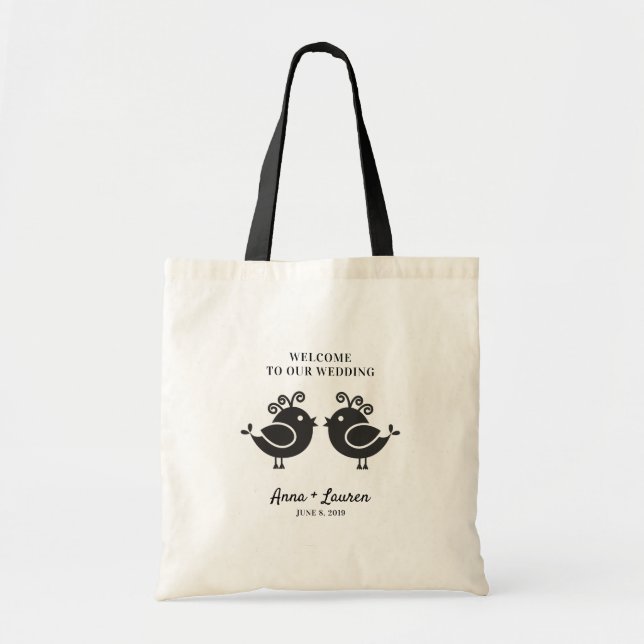 Tote Bag Pack d'accueil pour oiseaux féminins Couple pour M (Devant)