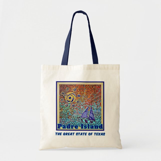 Tote Bag Padre Island Great State of Texas Sun and Sail (Devant)