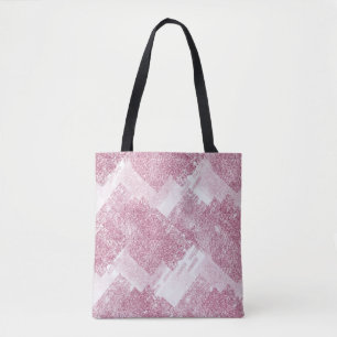 Tote Bag Paillettes roses sur fond blanc.