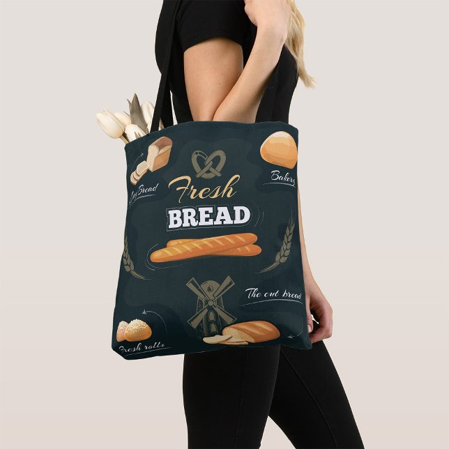 Tote Bag Pain Artisan frais Boulangerie Pain Rouleaux Bague (Créateur téléchargé)