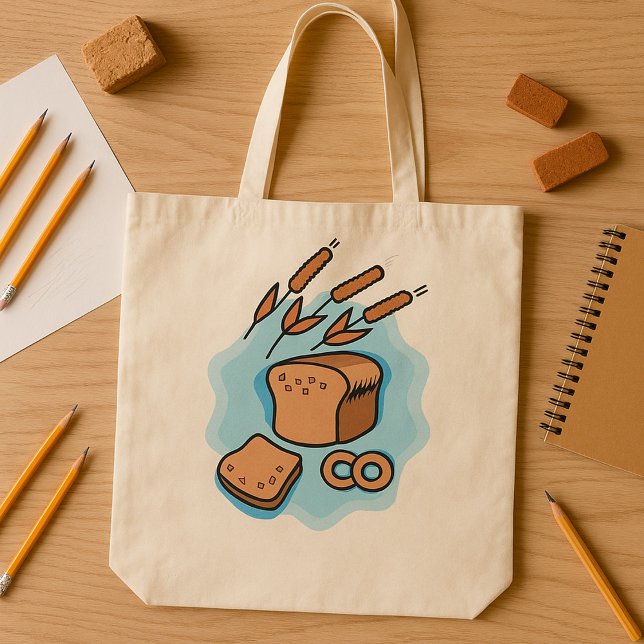 Tote Bag Pain de grain entier rustique Alimentation agricol (Créateur téléchargé)
