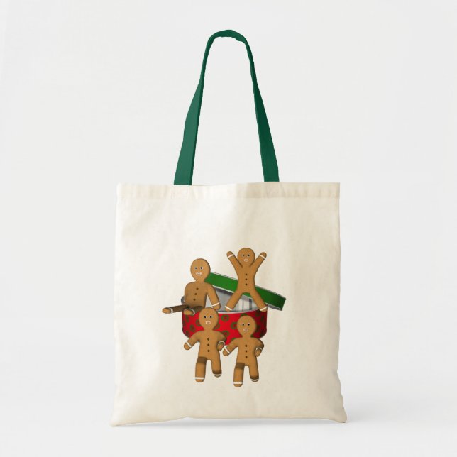 Tote Bag Pain d'épice biscuit Hommes Noël Mignonne (Devant)