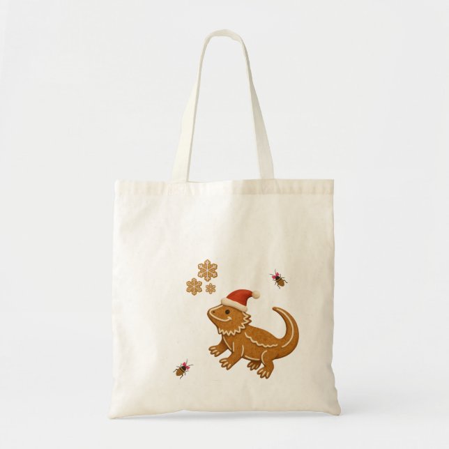 Tote Bag Pain d'épices Dragon de Noël (Devant)