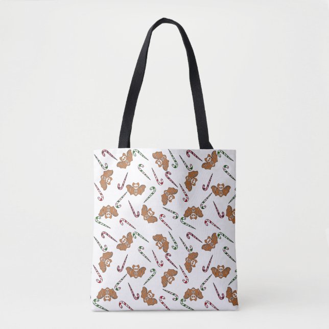 Tote Bag Pain d'épices Squelette Bat (Devant)