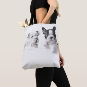 Tote Bag Pair de deux chiots de bouledogue français